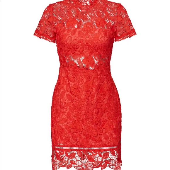 Lovers + Friends red crochet lace dress - Picture 3 of 4